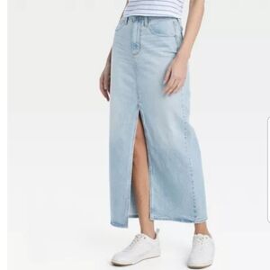 Universal Thread Light Wash Front Slit Jean Skirt NWT Plus  Sz. 30